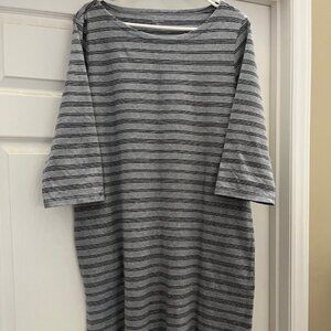 Garnett Hill Striped Cotton Knit Dress